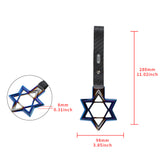 6-Star JDM Tsurikawa Drift Subway Train Bus Handle Strap – Universal Car Interior Hanging Charm, Burnt Blue Ring & Carbon Fiber Pattern PVC X2