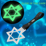 6-Star Glow-in-the-Dark JDM Tsurikawa Drift Subway Train Bus Handle Strap – Universal Car Interior Hanging Charm, White Ring & Carbon Fiber Pattern PVC X1