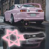 6-Star JDM Tsurikawa Drift Subway Train Bus Handle Strap – Universal Car Interior Hanging Charm, Pink Ring & Carbon Fiber Pattern PVC X1