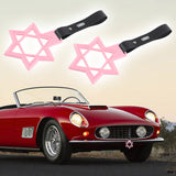 6-Star JDM Tsurikawa Drift Subway Train Bus Handle Strap – Universal Car Interior Hanging Charm, Pink Ring & Carbon Fiber Pattern PVC X2