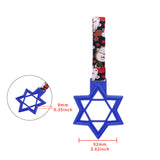 6-STAR JDM Tsurikawa Drift Subway Train Bus Handle – Universal Car Interior Hanging Charm, Blue Ring & Bosozoku Black Cats Pattern Retro Nylon Strap X1