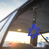 6-STAR JDM Tsurikawa Drift Subway Train Bus Handle – Universal Car Interior Hanging Charm, Blue Ring & Bosozoku Black Clouds Pattern Retro Nylon Strap X1