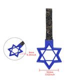 6-STAR JDM Tsurikawa Drift Subway Train Bus Handle – Universal Car Interior Hanging Charm, Blue Ring & Bosozoku Black Clouds Pattern Retro Nylon Strap X1