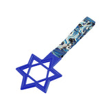 6-STAR JDM Tsurikawa Drift Subway Train Bus Handle – Universal Car Interior Hanging Charm, Blue Ring & Bosozoku Blue Waves Pattern Retro Nylon Strap X1