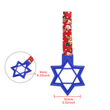 6-STAR JDM Tsurikawa Drift Subway Train Bus Handle – Universal Car Interior Hanging Charm, Blue Ring & Bosozoku Red Dogs Pattern Retro Nylon Strap X1