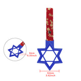 6-STAR JDM Tsurikawa Drift Subway Train Bus Handle – Universal Car Interior Hanging Charm, Blue Ring & Bosozoku Red Flowers Pattern Retro Nylon Strap X1