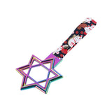 6-STAR JDM Tsurikawa Drift Subway Train Bus Handle – Universal Car Interior Hanging Charm, Neo Chrome Ring & Bosozoku Black Cats Pattern Retro Nylon Strap X1