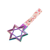 6-STAR JDM Tsurikawa Drift Subway Train Bus Handle – Universal Car Interior Hanging Charm, Neo Chrome Ring & Bosozoku Pink Flowers Pattern Retro Nylon Strap X1