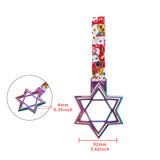 6-STAR JDM Tsurikawa Drift Subway Train Bus Handle – Universal Car Interior Hanging Charm, Neo Chrome Ring & Bosozoku Red Cats Pattern Retro Nylon Strap X1