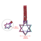 6-STAR JDM Tsurikawa Drift Subway Train Bus Handle – Universal Car Interior Hanging Charm, Neo Chrome Ring & Bosozoku Red Clouds Pattern Retro Nylon Strap X1