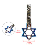 6-STAR JDM Tsurikawa Drift Subway Train Bus Handle – Universal Car Interior Hanging Charm, Burnt Blue Ring & Bosozoku Green Waves Pattern Retro Nylon Strap X1