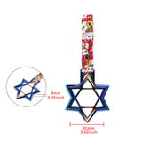 6-STAR JDM Tsurikawa Drift Subway Train Bus Handle – Universal Car Interior Hanging Charm, Burnt Blue Ring & Bosozoku Red Cats Pattern Retro Nylon Strap X1