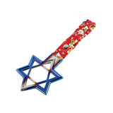 6-STAR JDM Tsurikawa Drift Subway Train Bus Handle – Universal Car Interior Hanging Charm, Burnt Blue Ring & Bosozoku Red Dogs Pattern Retro Nylon Strap X1
