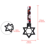6-STAR JDM Tsurikawa Drift Subway Train Bus Handle – Universal Car Interior Hanging Charm, Carbon Fiber Style Ring & Bosozoku Black Cats Pattern Retro Nylon Strap X1
