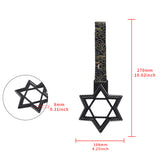 6-STAR JDM Tsurikawa Drift Subway Train Bus Handle – Universal Car Interior Hanging Charm, Carbon Fiber Style Ring & Bosozoku Black Clouds Pattern Retro Nylon Strap X1
