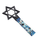 6-STAR JDM Tsurikawa Drift Subway Train Bus Handle – Universal Car Interior Hanging Charm, Carbon Fiber Style Ring & Bosozoku Blue Waves Pattern Retro Nylon Strap X1