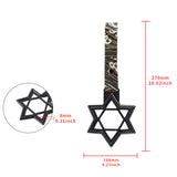 6-STAR JDM Tsurikawa Drift Subway Train Bus Handle – Universal Car Interior Hanging Charm, Carbon Fiber Style Ring & Bosozoku Green Waves Pattern Retro Nylon Strap X1