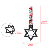 6-STAR JDM Tsurikawa Drift Subway Train Bus Handle – Universal Car Interior Hanging Charm, Carbon Fiber Style Ring & Bosozoku Red Cats Pattern Retro Nylon Strap X1