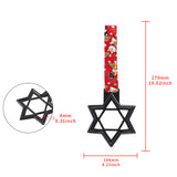 6-STAR JDM Tsurikawa Drift Subway Train Bus Handle – Universal Car Interior Hanging Charm, Carbon Fiber Style Ring & Bosozoku Red Dogs Pattern Retro Nylon Strap X1