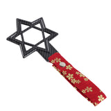 6-STAR JDM Tsurikawa Drift Subway Train Bus Handle – Universal Car Interior Hanging Charm, Carbon Fiber Style Ring & Bosozoku Red Flowers Pattern Retro Nylon Strap X1