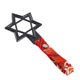 6-STAR JDM Tsurikawa Drift Subway Train Bus Handle – Universal Car Interior Hanging Charm, Carbon Fiber Style Ring & Bosozoku Red Waves Pattern Retro Nylon Strap X1