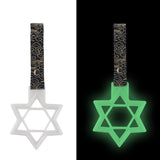 6-Star Glow-in-the-Dark JDM Tsurikawa Drift Subway Train Bus Handle – Universal Car Interior Hanging Charm, White Ring & Bosozoku Black Clouds Pattern Retro Nylon Strap X1