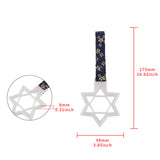 6-Star Glow-in-the-Dark JDM Tsurikawa Drift Subway Train Bus Handle – Universal Car Interior Hanging Charm, White Ring & Bosozoku Blue Flowers Pattern Retro Nylon Strap X1