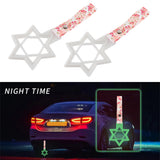 6-Star Glow-in-the-Dark JDM Tsurikawa Drift Subway Train Bus Handle – Universal Car Interior Hanging Charm, White Ring & Bosozoku Pink Flowers Pattern Retro Nylon Strap X1