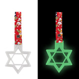 6-Star Glow-in-the-Dark JDM Tsurikawa Drift Subway Train Bus Handle – Universal Car Interior Hanging Charm, White Ring & Bosozoku Red Dogs Pattern Retro Nylon Strap X1