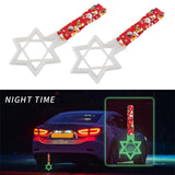 6-Star Glow-in-the-Dark JDM Tsurikawa Drift Subway Train Bus Handle – Universal Car Interior Hanging Charm, White Ring & Bosozoku Red Dogs Pattern Retro Nylon Strap X1
