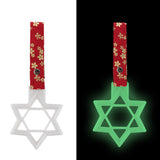 6-Star Glow-in-the-Dark JDM Tsurikawa Drift Subway Train Bus Handle – Universal Car Interior Hanging Charm, White Ring & Bosozoku Red Flowers Pattern Retro Nylon Strap X1