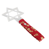 6-Star Glow-in-the-Dark JDM Tsurikawa Drift Subway Train Bus Handle – Universal Car Interior Hanging Charm, White Ring & Bosozoku Red Flowers Pattern Retro Nylon Strap X1
