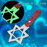 6-Star Glow-in-the-Dark JDM Tsurikawa Drift Subway Train Bus Handle – Universal Car Interior Hanging Charm, White Ring & Bosozoku Red Clouds Pattern Retro Nylon Strap X1
