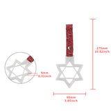 6-Star Glow-in-the-Dark JDM Tsurikawa Drift Subway Train Bus Handle – Universal Car Interior Hanging Charm, White Ring & Bosozoku Red Clouds Pattern Retro Nylon Strap X1