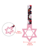 6-STAR JDM Tsurikawa Drift Subway Train Bus Handle – Universal Car Interior Hanging Charm, Pink Ring & Bosozoku Black Cats Pattern Retro Nylon Strap X1