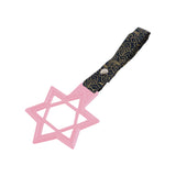 6-STAR JDM Tsurikawa Drift Subway Train Bus Handle – Universal Car Interior Hanging Charm, Pink Ring & Bosozoku Black Clouds Pattern Retro Nylon Strap X1