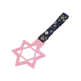 6-STAR JDM Tsurikawa Drift Subway Train Bus Handle – Universal Car Interior Hanging Charm, Pink Ring & Bosozoku Blue Flowers Pattern Retro Nylon Strap X1