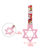 6-STAR JDM Tsurikawa Drift Subway Train Bus Handle – Universal Car Interior Hanging Charm, Pink Ring & Bosozoku Red Cats Pattern Retro Nylon Strap X1