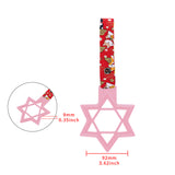 6-STAR JDM Tsurikawa Drift Subway Train Bus Handle – Universal Car Interior Hanging Charm, Pink Ring & Bosozoku Red Dogs Pattern Retro Nylon Strap X1