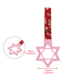 6-STAR JDM Tsurikawa Drift Subway Train Bus Handle – Universal Car Interior Hanging Charm, Pink Ring & Bosozoku Red Flowers Pattern Retro Nylon Strap X1