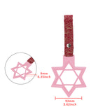 6-STAR JDM Tsurikawa Drift Subway Train Bus Handle – Universal Car Interior Hanging Charm, Pink Ring & Bosozoku Red Clouds Pattern Retro Nylon Strap X1