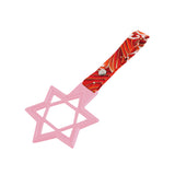 6-STAR JDM Tsurikawa Drift Subway Train Bus Handle – Universal Car Interior Hanging Charm, Pink Ring & Bosozoku Red Waves Pattern Retro Nylon Strap X1