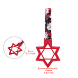 6-STAR JDM Tsurikawa Drift Subway Train Bus Handle – Universal Car Interior Hanging Charm, Red Ring & Bosozoku Black Cats Pattern Retro Nylon Strap X1