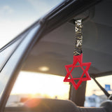 6-STAR JDM Tsurikawa Drift Subway Train Bus Handle – Universal Car Interior Hanging Charm, Red Ring & Bosozoku Green Waves Pattern Retro Nylon Strap X1
