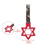 6-STAR JDM Tsurikawa Drift Subway Train Bus Handle – Universal Car Interior Hanging Charm, Red Ring & Bosozoku Green Waves Pattern Retro Nylon Strap X1