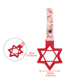 6-STAR JDM Tsurikawa Drift Subway Train Bus Handle – Universal Car Interior Hanging Charm, Red Ring & Bosozoku Pink Flowers Pattern Retro Nylon Strap X1