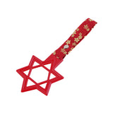 6-STAR JDM Tsurikawa Drift Subway Train Bus Handle – Universal Car Interior Hanging Charm, Red Ring & Bosozoku Red Flowers Pattern Retro Nylon Strap X1