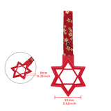 6-STAR JDM Tsurikawa Drift Subway Train Bus Handle – Universal Car Interior Hanging Charm, Red Ring & Bosozoku Red Flowers Pattern Retro Nylon Strap X1