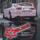 6-STAR JDM Tsurikawa Drift Subway Train Bus Handle – Universal Car Interior Hanging Charm, Red Ring & Bosozoku Red Clouds Pattern Retro Nylon Strap X1