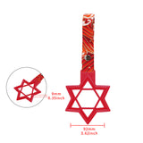 6-STAR JDM Tsurikawa Drift Subway Train Bus Handle – Universal Car Interior Hanging Charm, Red Ring & Bosozoku Red Waves Pattern Retro Nylon Strap X1
